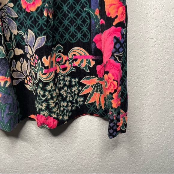 Vintage Leslie Fay Sportswear 90s Corduroy Floral A-line skirt Size 14 Unique - Picture 3 of 9